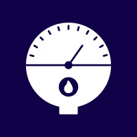Pressure gauge icon on dark background