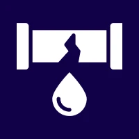 Leak from damaged pipe graphic