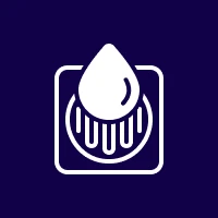 Liquid drop graphic in square frame